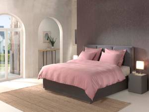 Parure de lit en coton renforcé Bamboo Bambou / Satin - Vieux rose - Rose vieilli - 220 x 260 cm