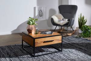 Table basse Kienitz Sheesham massif / Fer - Marron foncé / Noir