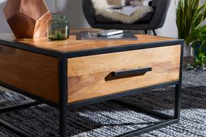 Table basse Kienitz Sheesham massif / Fer - Marron foncé / Noir