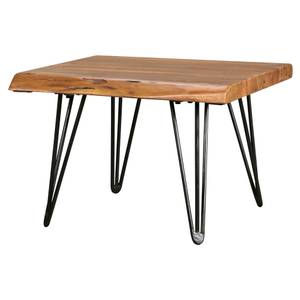 Table basse Hausen Sheesham massif / Fer - Marron foncé / Noir