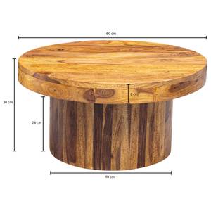 Table basse Mehrow Sheesham massif - Marron foncé