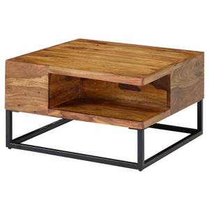 Tavolino da salotto Klenz Legno massello di Sheesham / Acciaio inox -  Nero / Marrone scuro
