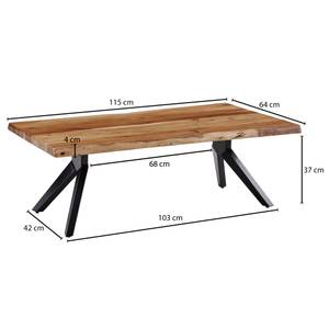 Tavolino da salotto Klandorf Acacia massello / Acciaio inox - Marrone / Nero