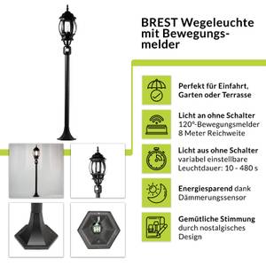 Stehlampe BREST Schwarz - 15 x 123 x 15 cm
