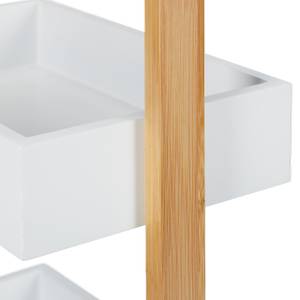 Etagère de salle de bain 4 supports Marron - Blanc - Bambou - Bois manufacturé - 30 x 88 x 18 cm