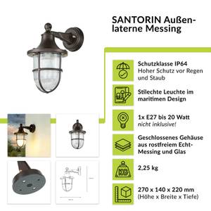 Außen Wandleuchte SANTORIN Schwarz - Braun - Rotbraun