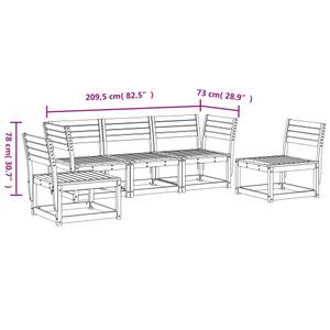 Gartensitzgruppe K5147(5-tlg) Braun - Massivholz - 78 x 73 x 64 cm