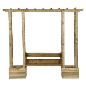 Garten-Pergola M627365 Braun - Holzwerkstoff - 230 x 198 x 60 cm