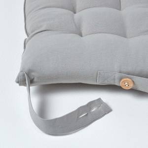 Sitzkissen mit Bändern Knopfverschluss Grau