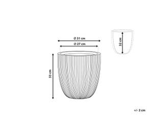 Cache-pot d'extérieur CHIOS Gris - 31 x 33 x 31 cm