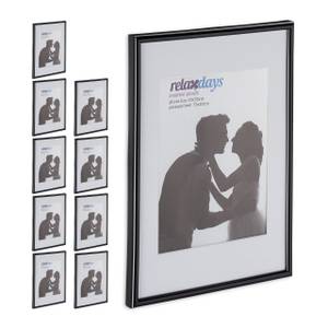 Cadres photo 20 x 30 cm lot de 10 noirs Noir - Blanc