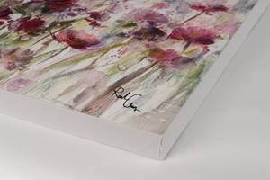 Tableau peint à la main Lilac Reverie Rose foncé - Bois massif - Textile - 120 x 60 x 4 cm