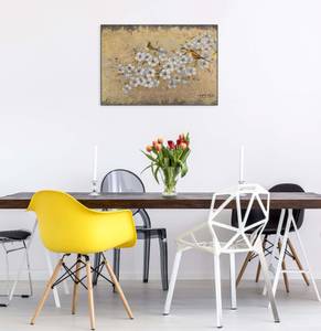 Acrylbild handgemalt Leuchtender Sommer Weiß - Massivholz - Textil - 80 x 60 x 4 cm