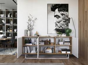 Sideboard APOLLO Loft Eiche Wotan Dekor - Weiß