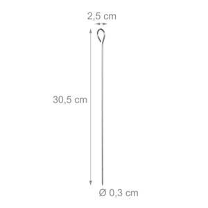 10er Set Schaschlikspieße Edelstahl Silber - Metall - 1 x 3 x 31 cm