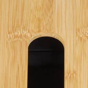 Schwarze Tücherbox mit Bambusdeckel Schwarz - Braun - Bambus - Kunststoff - 26 x 10 x 14 cm