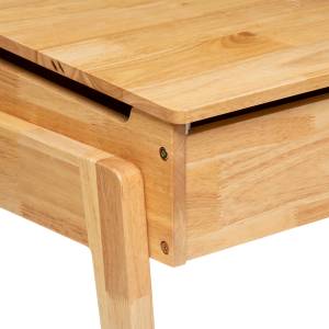 Schreibtisch für Kinder mit Sitzhocker Braun - Massivholz - 41 x 60 x 62 cm