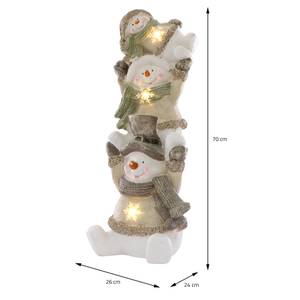 LED Schneeman Trio Deko Figur 70 cm Weiß - Textil - 26 x 24 x 70 cm