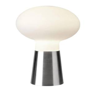 Dekorative Tischleuchte BILBAO Verre dépoli / Fer - 1 ampoule - Argenté - Blanc - Hauteur : 24 cm