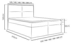 Boxspringbett mit Topper NESTEA Grau - Breite: 120 cm - H4