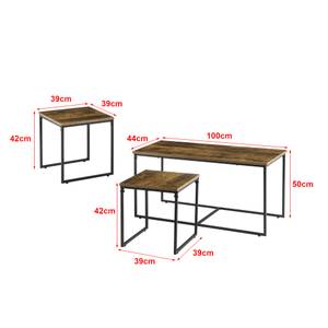 Tischgruppe Haparanda Braun - Metall - 100 x 50 x 44 cm