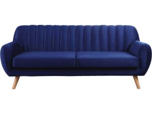 Sofa aus Samt "Jarvis" im skandinavische Blau - Textil - 84 x 82 x 194 cm