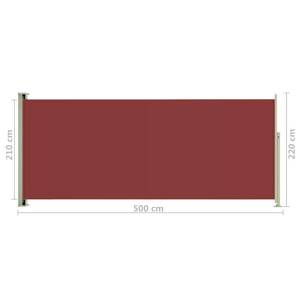 Seitenmarkise Rot - Textil - 500 x 220 x 1 cm