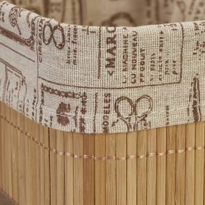 Lot de 3 paniers de rangement en bambou Beige - Marron - Bambou - Bois manufacturé - Textile - 30 x 12 x 20 cm