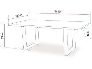 Esstisch "Hollywood" - 200 x 100 x 76 cm Braun - Holzwerkstoff - 100 x 76 x 200 cm