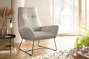 Fauteuil BISA Cord Gris minéral