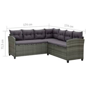 Garten-Sofa-Set Grau - Metall - Textil - 100 x 64 x 100 cm