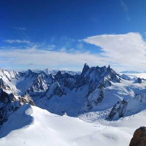 Tableau panorama du mont blanc 80 x 30 cm - Fibres naturelles