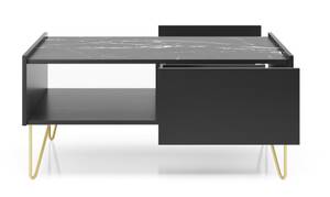 Table basse HARMONY L97 Noir - Doré - Bois manufacturé - Matière plastique - 97 x 45 x 65 cm