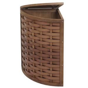 Corbeille à linge d'angle H87 Marron - En partie en bois massif - 53 x 66 x 38 cm