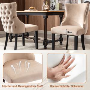 Esszimmerstuhl VELV (4er Set) Beige - Schwarz - 4er Set