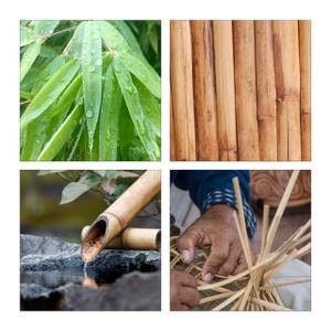 Besteckhalter Bambus mit 4 Fächern Braun - Bambus - Holzwerkstoff - 25 x 23 x 16 cm