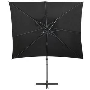 Parasol en porte-à-faux Noir - Textile - 250 x 253 x 250 cm