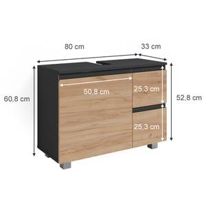 Waschbeckenunterschrank J-Shape 38143 Braun - Holzwerkstoff - 80 x 64 x 33 cm