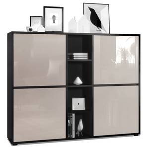 Highboard Cuba V3 Schwarz - Hochglanz Beige