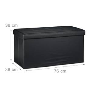 Tabouret pliant similicuir pouf pliable Noir