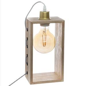 Dekorative Lampe mit IWATA Leuchtmittel Braun - Holzwerkstoff - 10 x 28 x 14 cm
