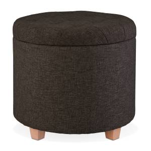 Pouf de rangement rond Marron - Bois manufacturé - Matière plastique - 44 x 41 x 44 cm