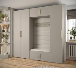 Garderobe Inova 3 Z8 Gold - Grau - Weiß - Gold