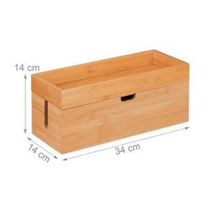 Kabelbox aus Bambus Braun - Bambus - 34 x 14 x 14 cm