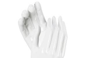 Sculpture moderne As we touched Blanc - Pierre artificielle - Matière plastique - 21 x 41 x 21 cm