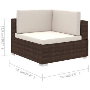 Gartenmöbel Set Braun - Polyrattan - 74 x 6 x 74 cm