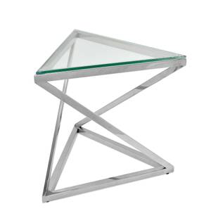 Sofa-Tisch Doble Triangle Silber - Glas - 45 x 40 x 45 cm