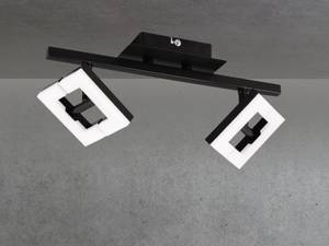 LED Deckenstrahler innen Quadrat Schwarz - Weiß - Metall - Kunststoff - 36 x 12 x 10 cm