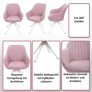 Esszimmerstuhl K27 Pink - Textil - 55 x 84 x 60 cm