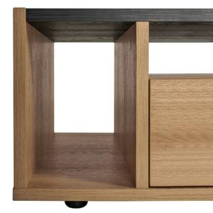 Table basse 1 tiroir chêne clair texturé Marron - Bois manufacturé - 110 x 38 x 60 cm